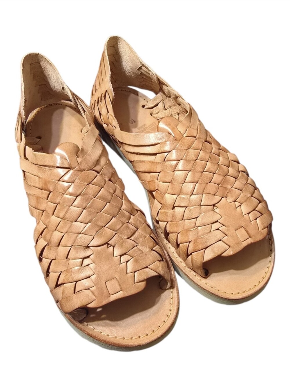 NWOB Brand X Huaraches Hand-Woven Leather Sandals - Tan